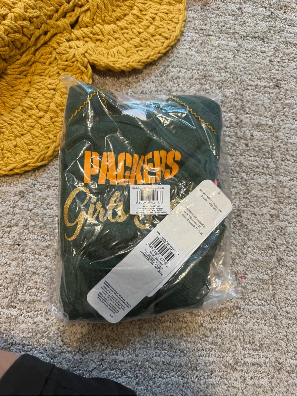 Gerber Pink, White & Green Packers Baby Girls 3-Pack Short Sleeve Onesies